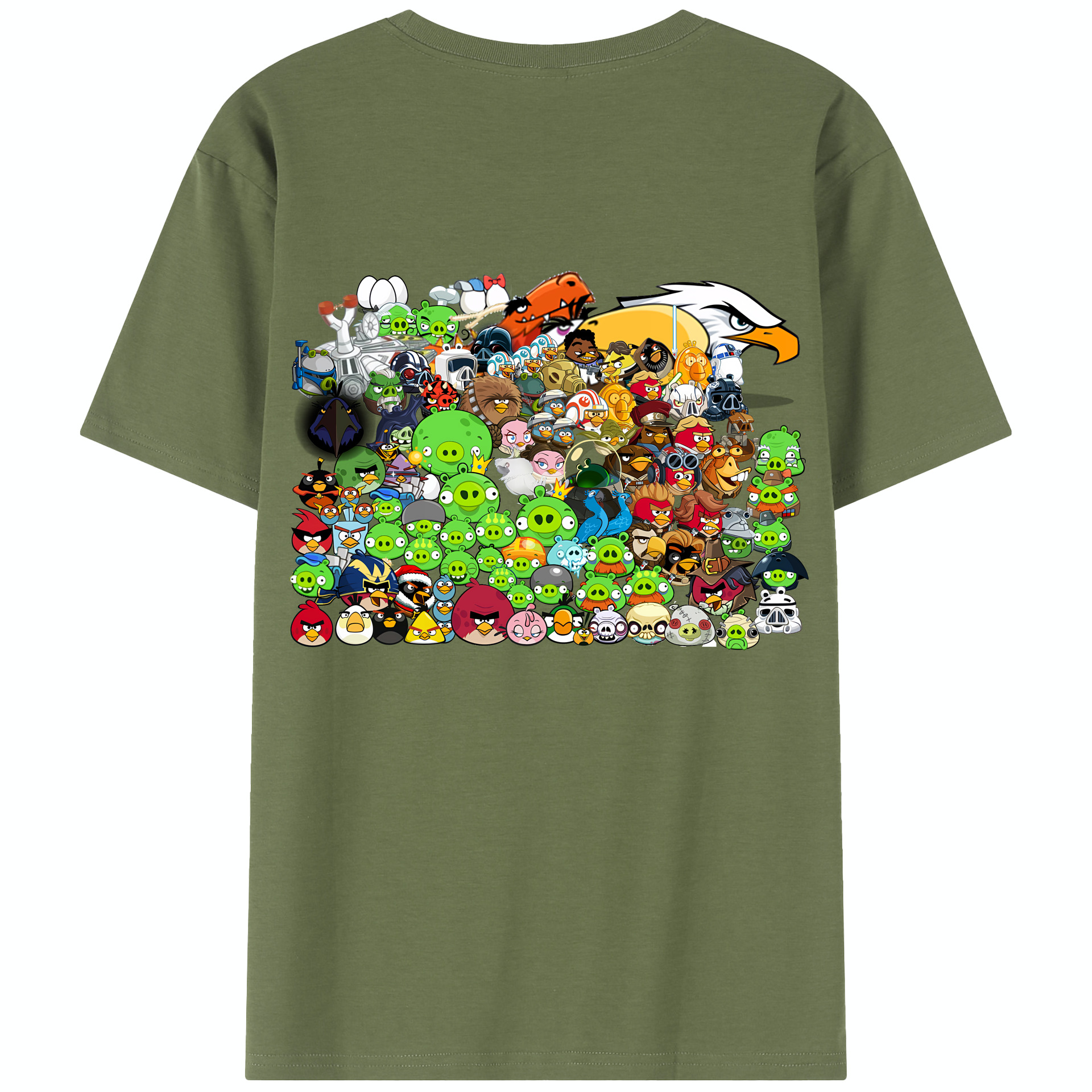 （画像用） Angry Birds アングリーバード 綿100％半袖Tシャツ（背面プリント）